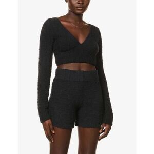 SKIMS Cozy Knit Wrap Top - S/M Onyx